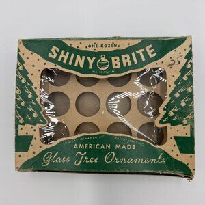 Vintage Empty Shiny Brite Glass Tree Ornaments Box American Made 12 Pc Christmas